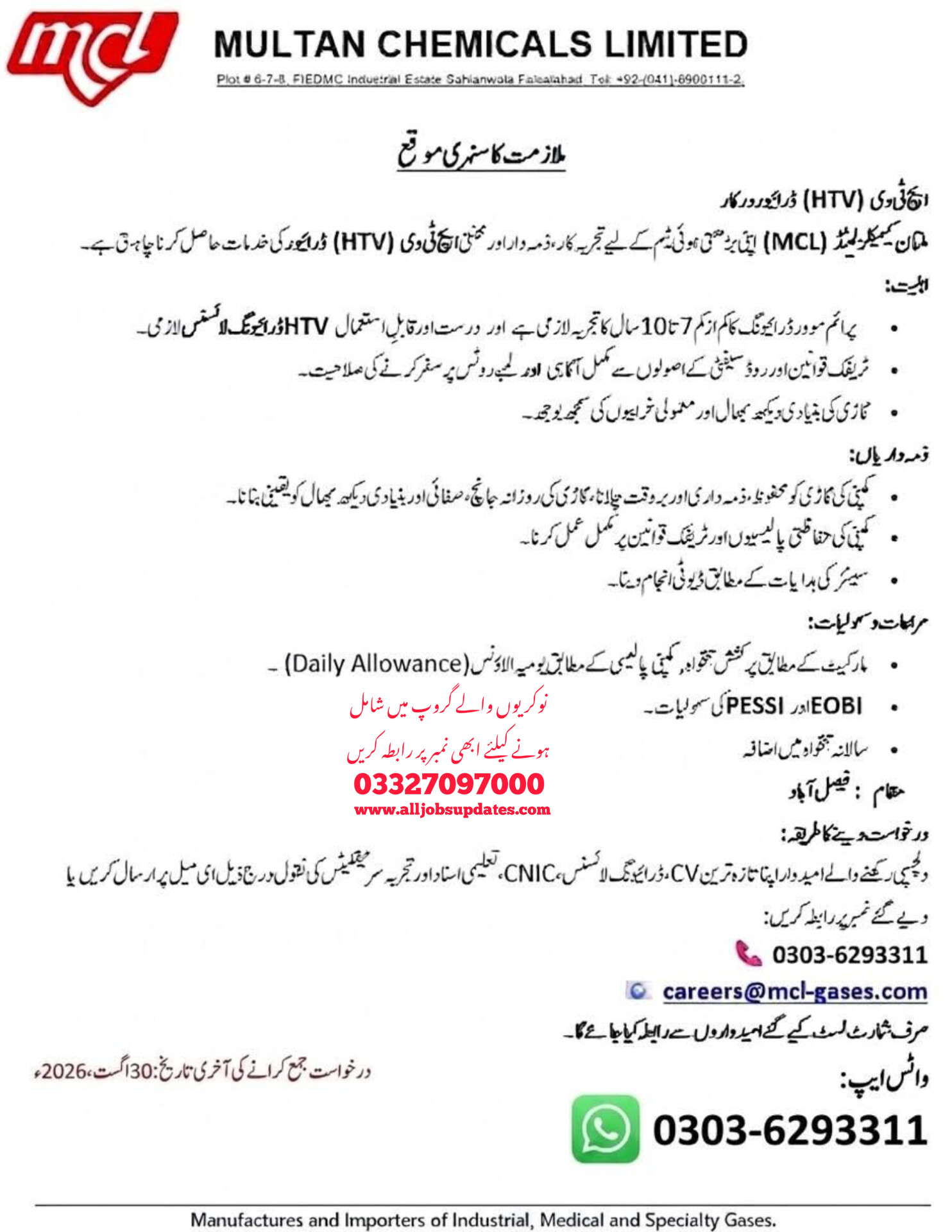 Multan Chemical Industry Faisalabad